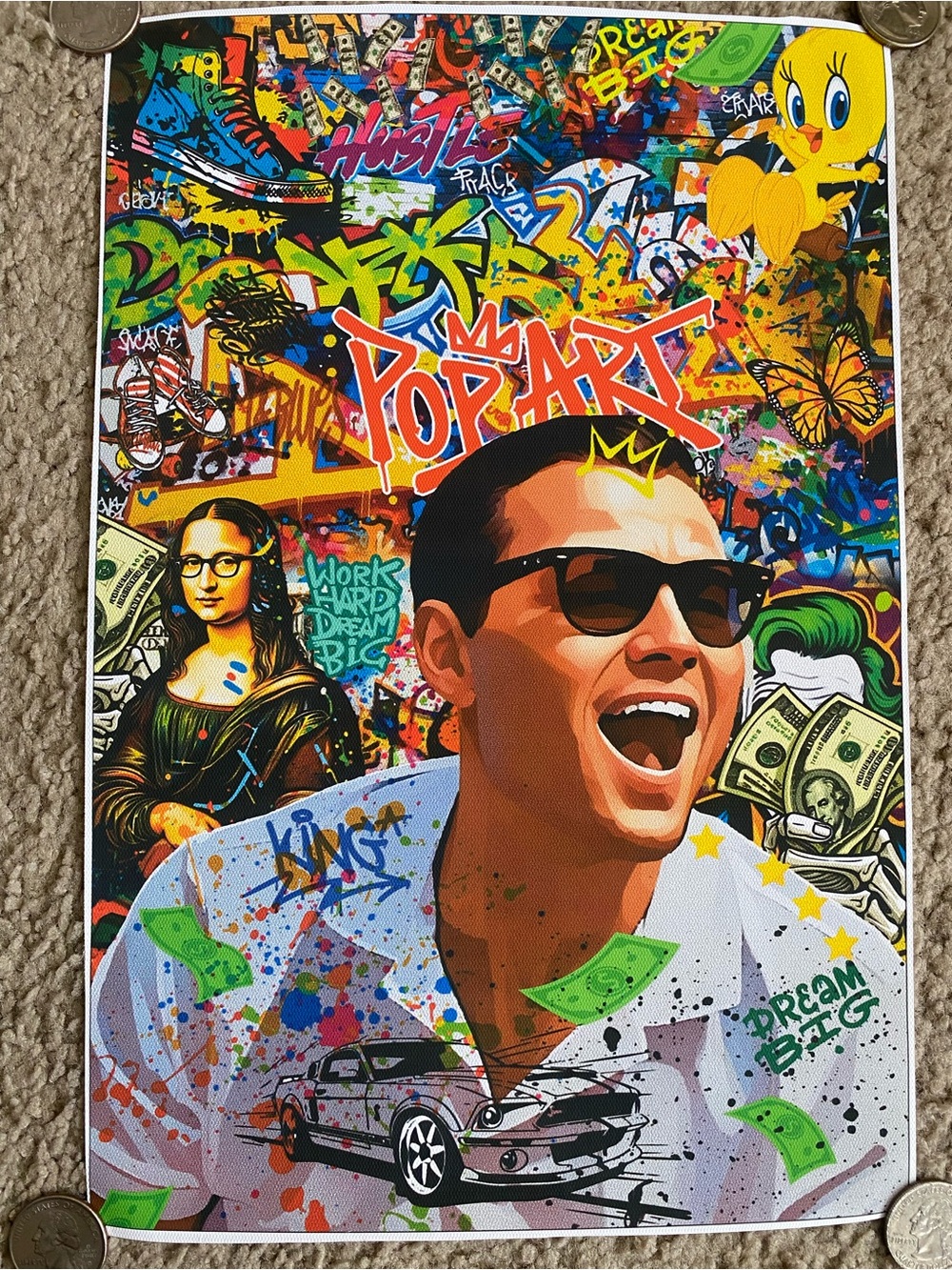Pop Art Collage Poster - Vibrant Multi-Color Street Art Canvas Poster